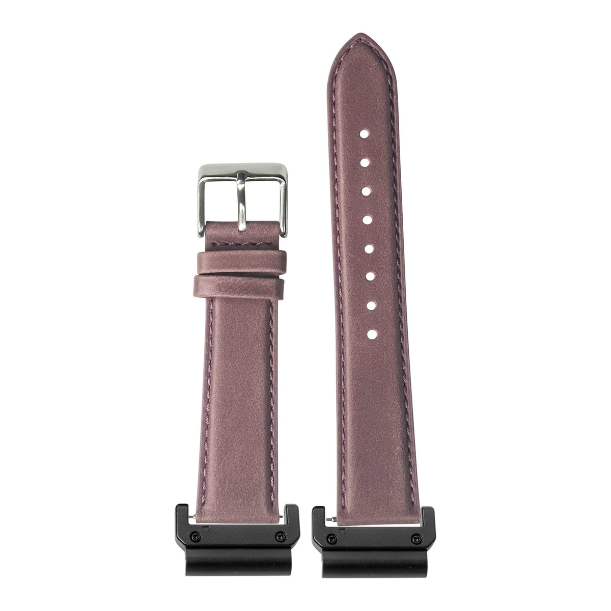 [QuickFit] Padded Leather - Mauve with Slim Military adapters (Black)