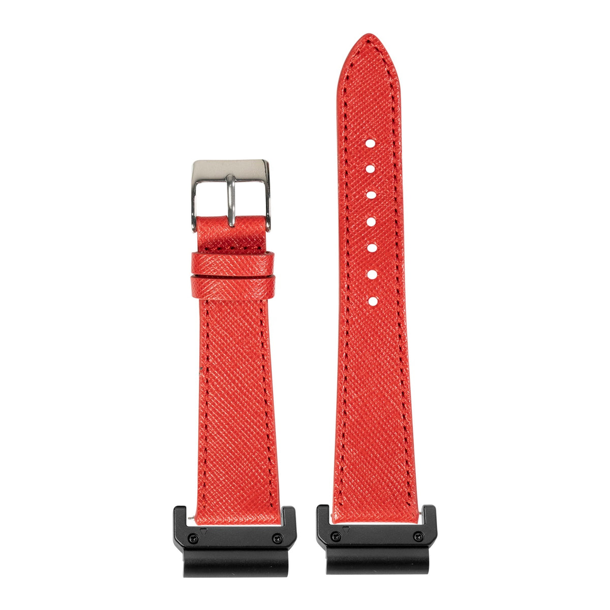 [QuickFit] Saffiano Leather - Red with Slim Military adapters (Black)