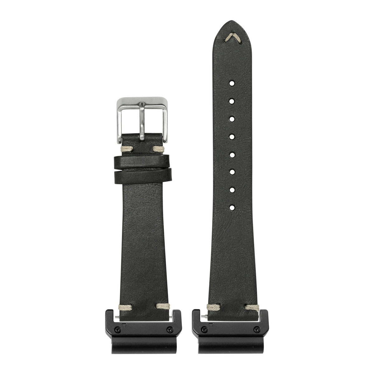 [QuickFit] Vintage Knotted Leather - Black with Slim Military adapters (Black)
