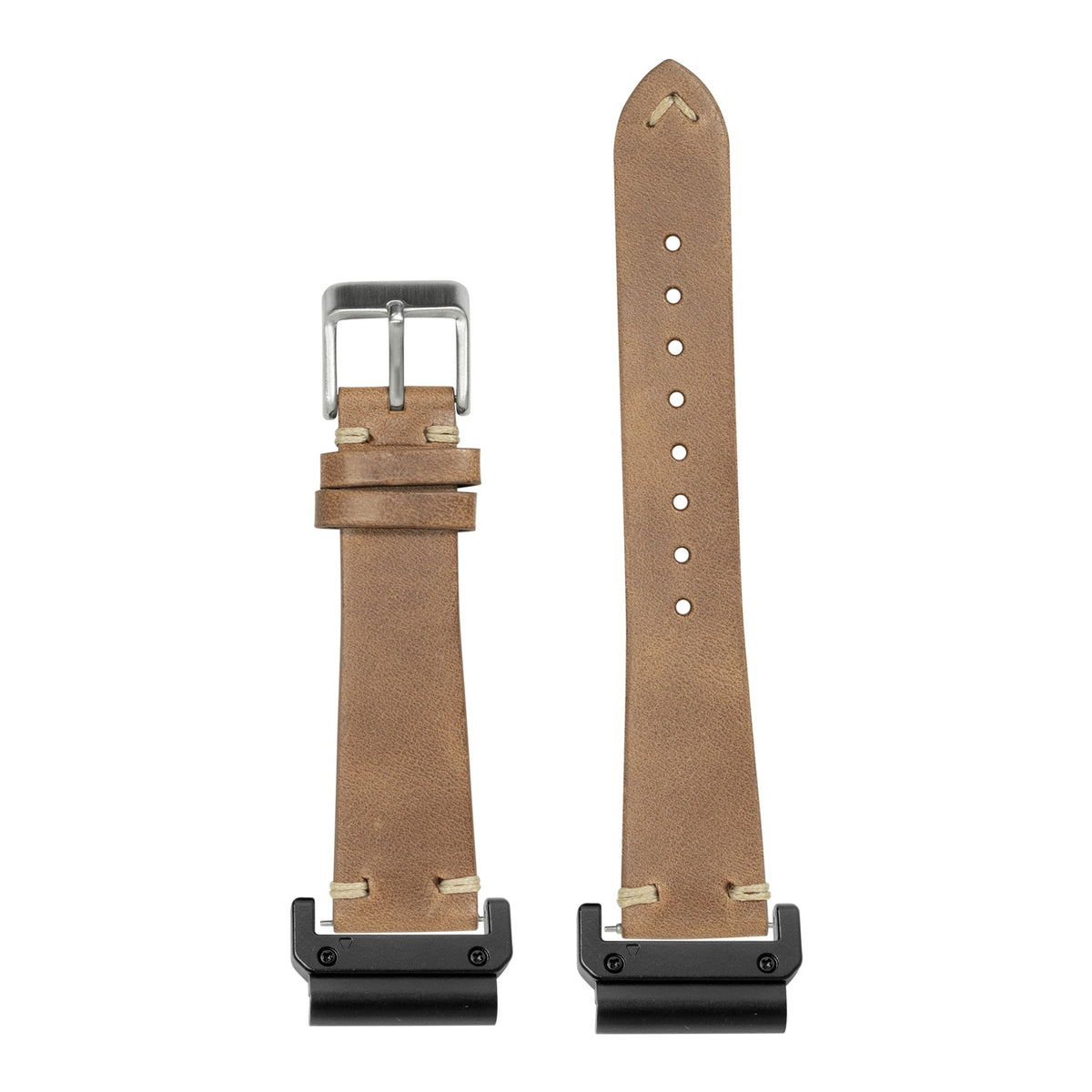 [QuickFit] Vintage Knotted Leather - Brown with Slim Military adapters (Black)