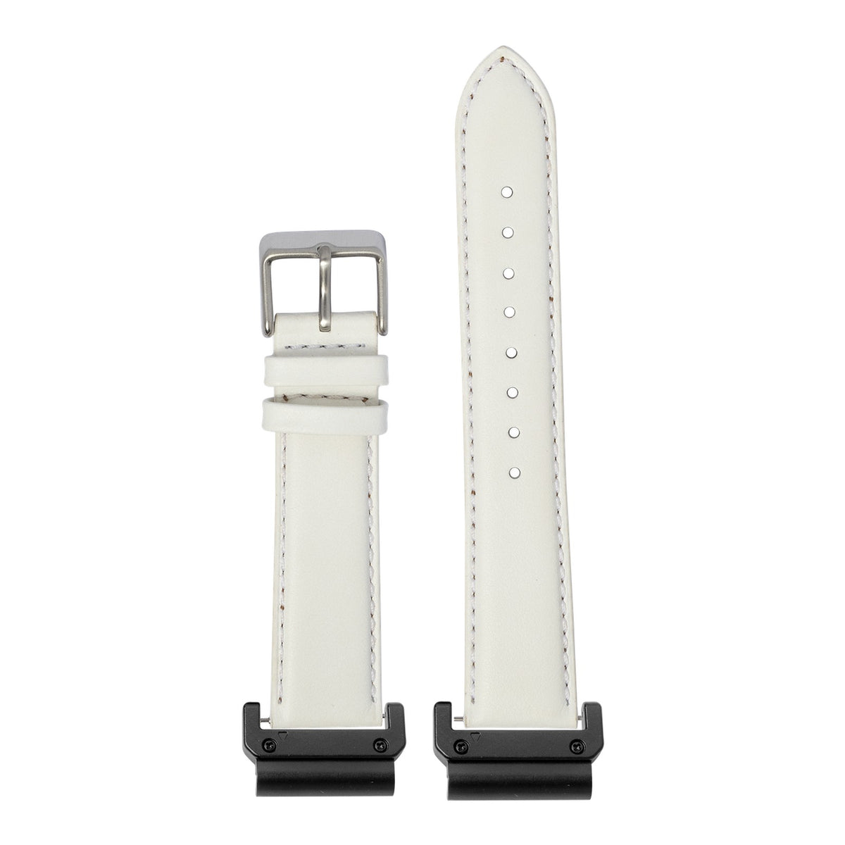 [QuickFit] Padded Leather - White with Slim Military adapters (Black)