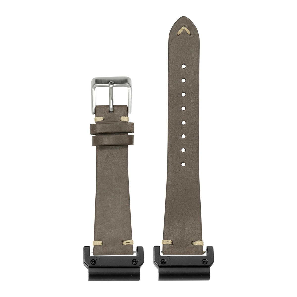 [QuickFit] Vintage Knotted Leather - Dark Brown with Slim Military adapters (Black)