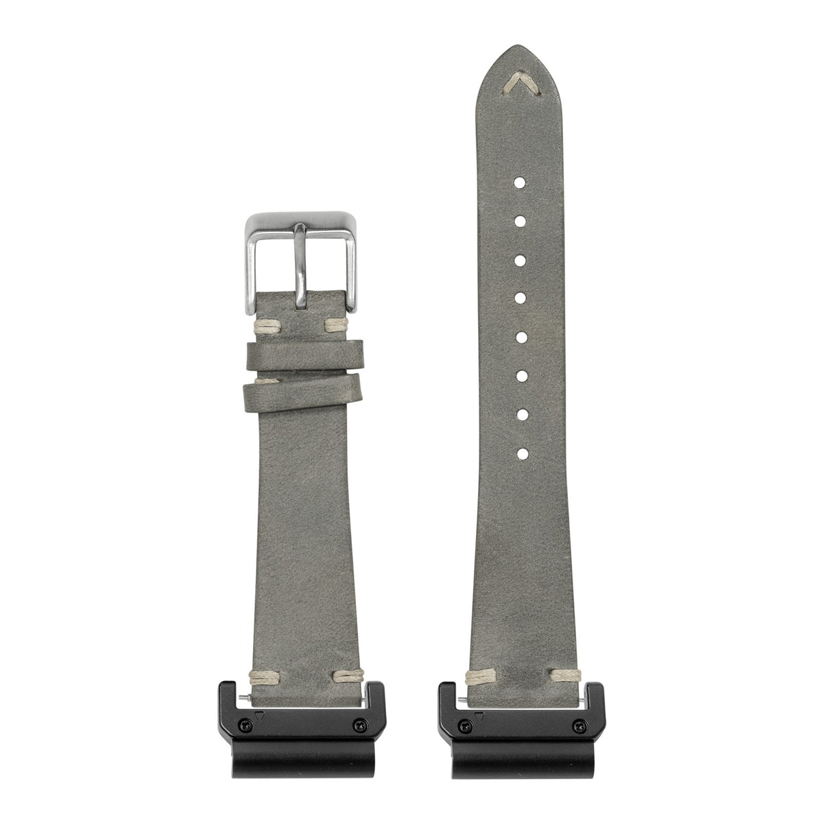 [QuickFit] Vintage Knotted Leather - Grey with Slim Military adapters (Black)