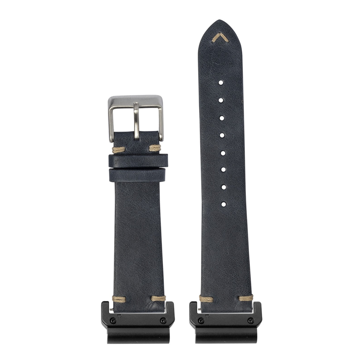 [QuickFit] Vintage Knotted Leather - Navy Blue with Slim Military adapters (Black)