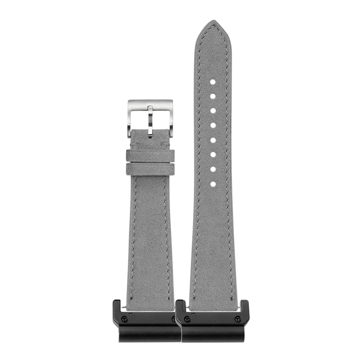 [QuickFit] Alcantara Leather - Grey with Slim Military adapters (Black)