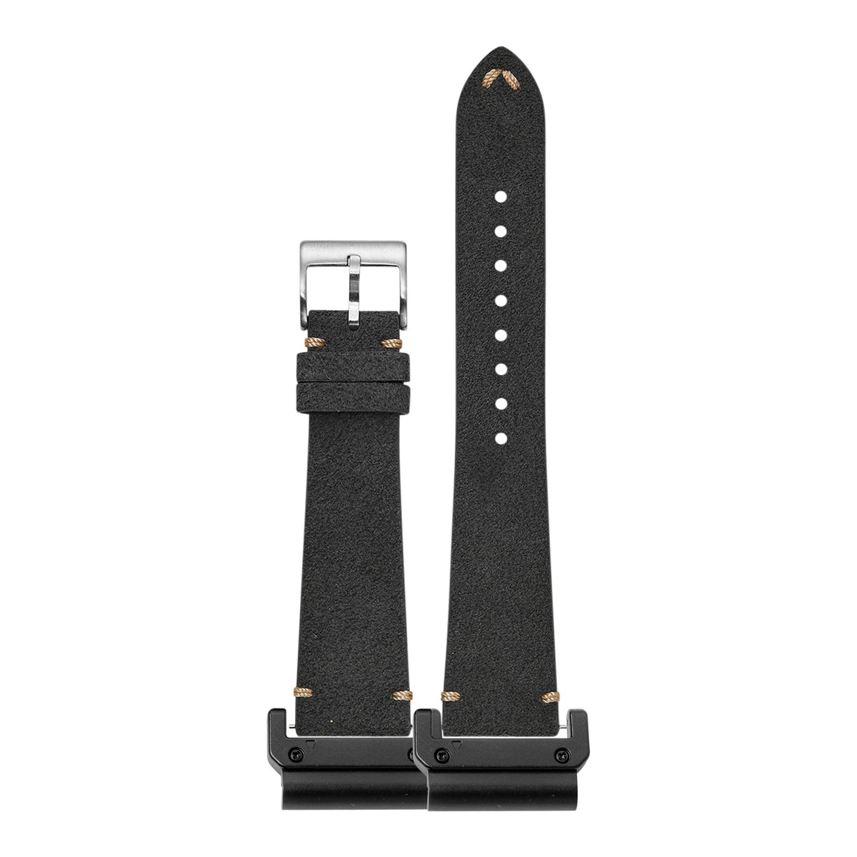 [QuickFit] Alcantara Leather - Vintage - Dark Grey with Slim Military adapters (Black)