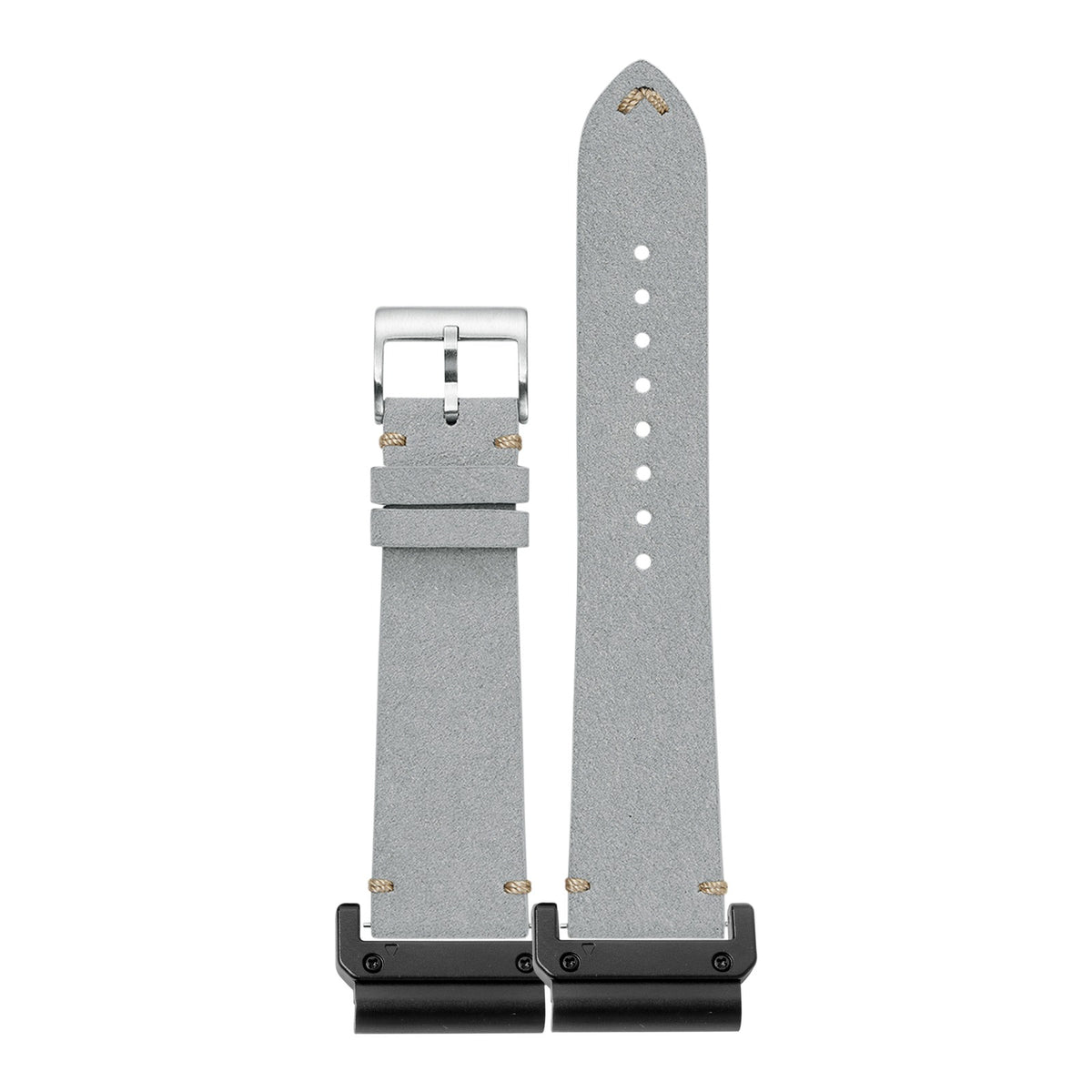 [QuickFit] Alcantara Leather - Vintage - Grey with Slim Military adapters (Black)