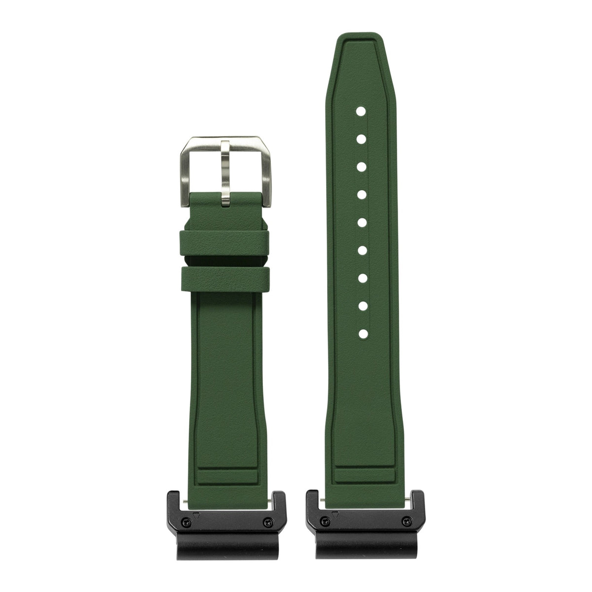 [QuickFit] FKM Rubber - Pilot - Green with Slim Military adapters (Black)