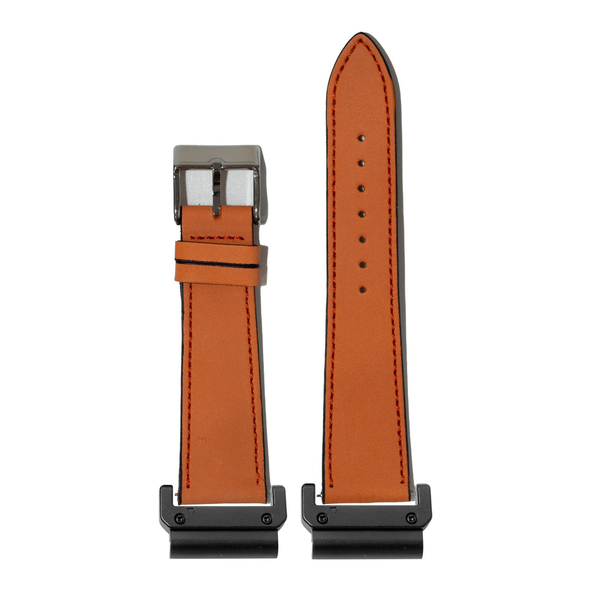 [QuickFit] Nubuck Leather - Sunburst Orange with Slim Military adapters (Black)