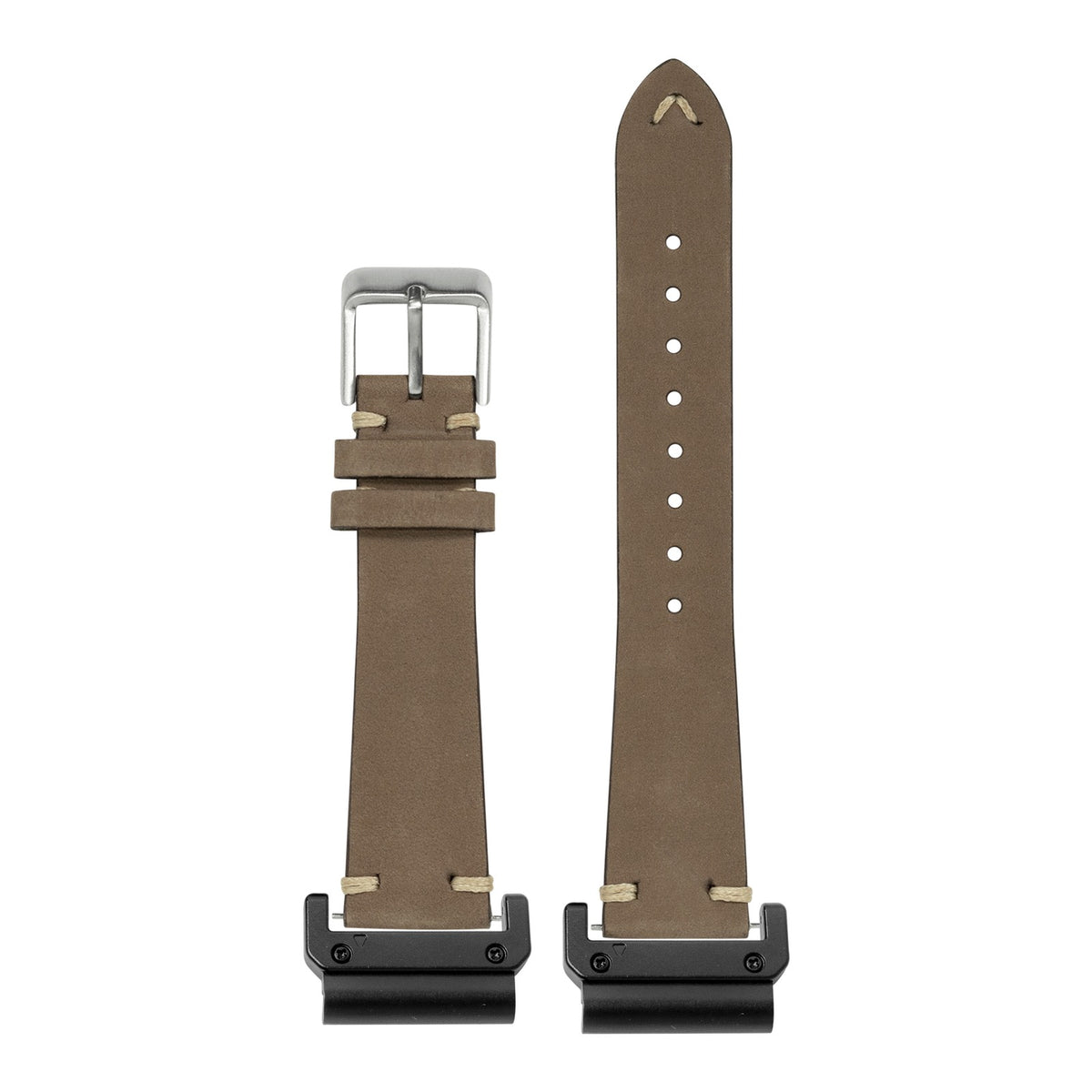 [QuickFit] Vintage Knotted - Nubuck Leather - Dark Brown with Slim Military adapters (Black)