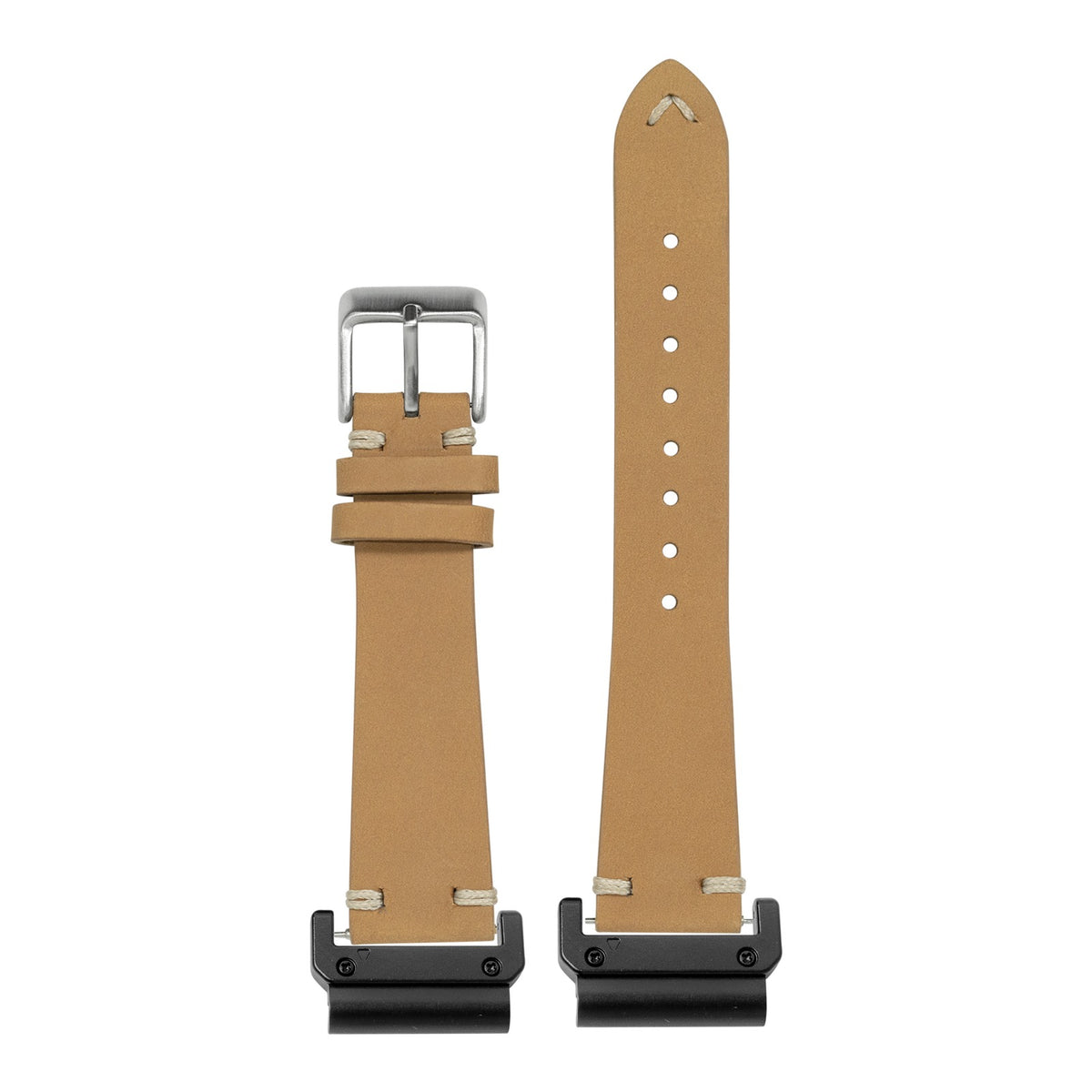 [QuickFit] Vintage Knotted - Nubuck Leather - Brown with Slim Military adapters (Black)