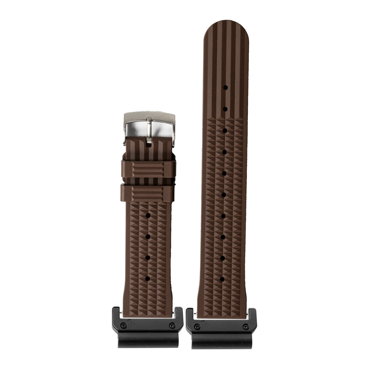 [QuickFit] King Waffle FKM Rubber - Coffee Brown with Slim Military adapters (Black)