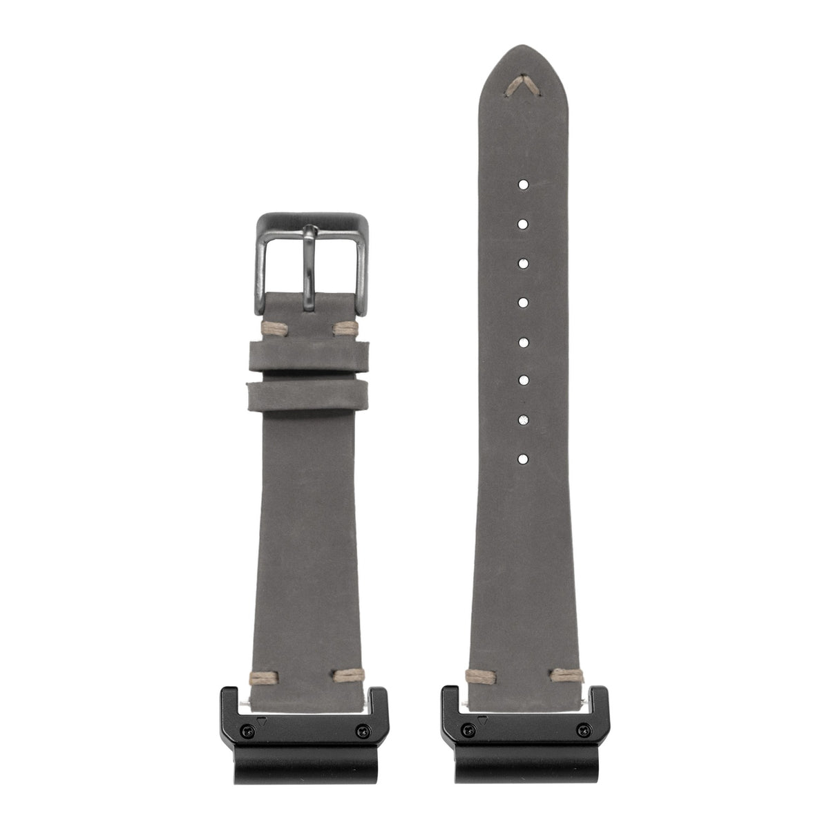 [QuickFit] Vintage Knotted - Nubuck Leather - Grey with Slim Military adapters (Black)
