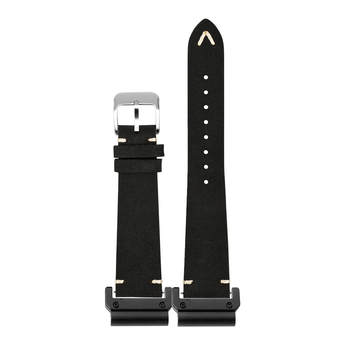 [QuickFit] Suede Leather - Black with Slim Military adapters (Black)