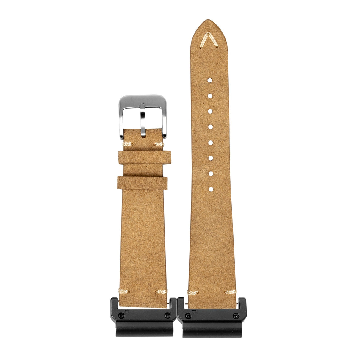 [QuickFit] Suede Leather - Brown with Slim Military adapters (Black)