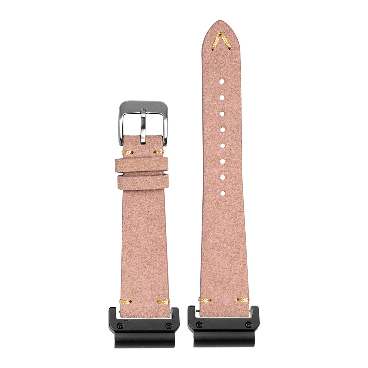 [QuickFit] Suede Leather - Pink with Slim Military adapters (Black)