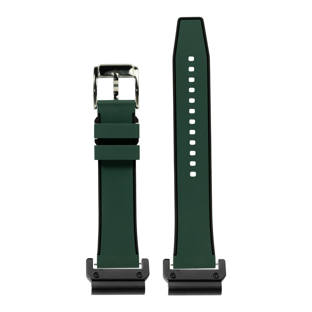 [QuickFit] FKM Rubber - Two Tone - Green with Slim Military adapters (Black)