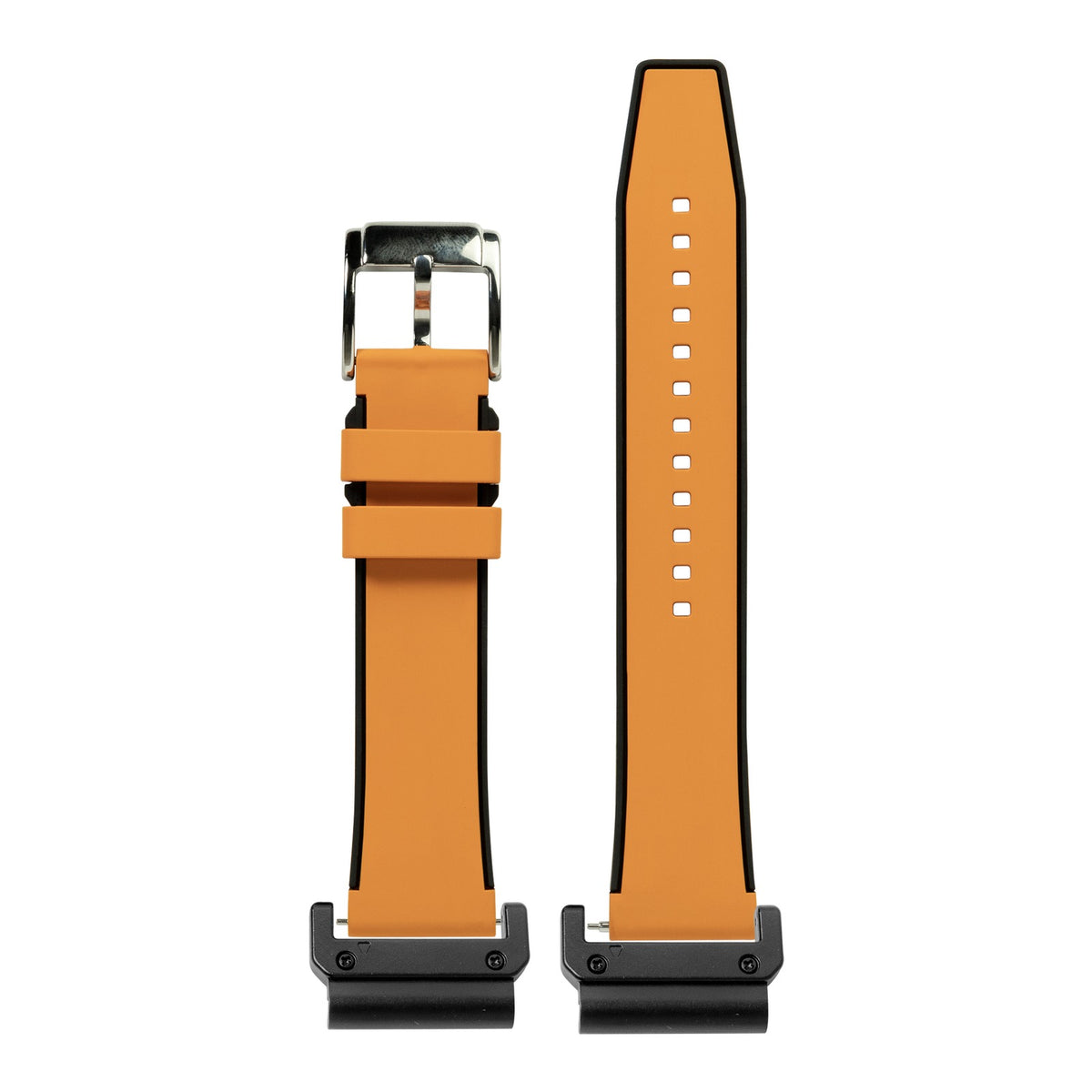 [QuickFit] FKM Rubber - Two Tone - Orange with Slim Military adapters (Black)