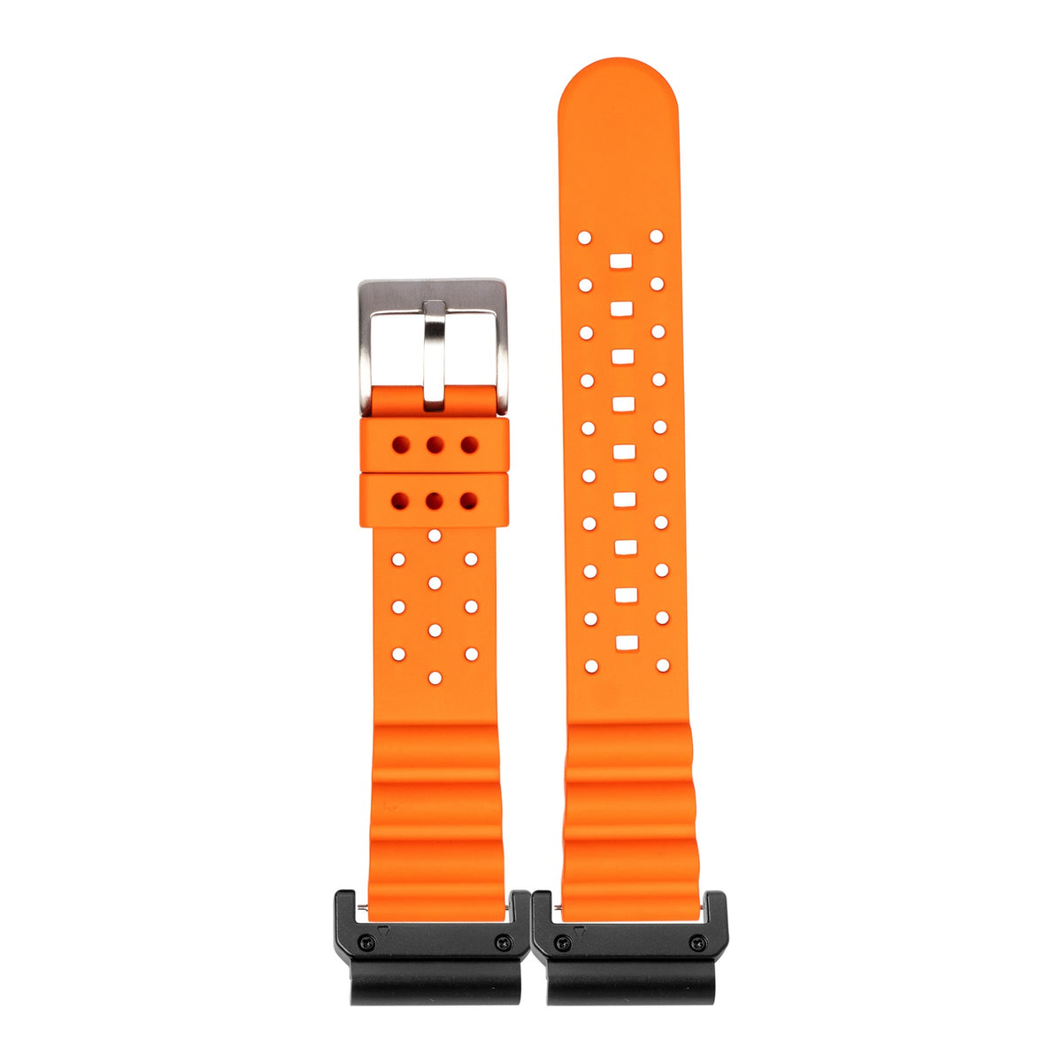 [QuickFit] Diver's FKM Rubber - Orange with Slim Military adapters (Black)