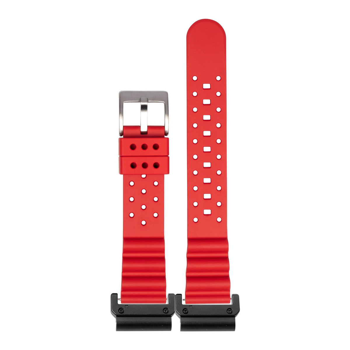 [QuickFit] Diver's FKM Rubber - Red with Slim Military adapters (Black)