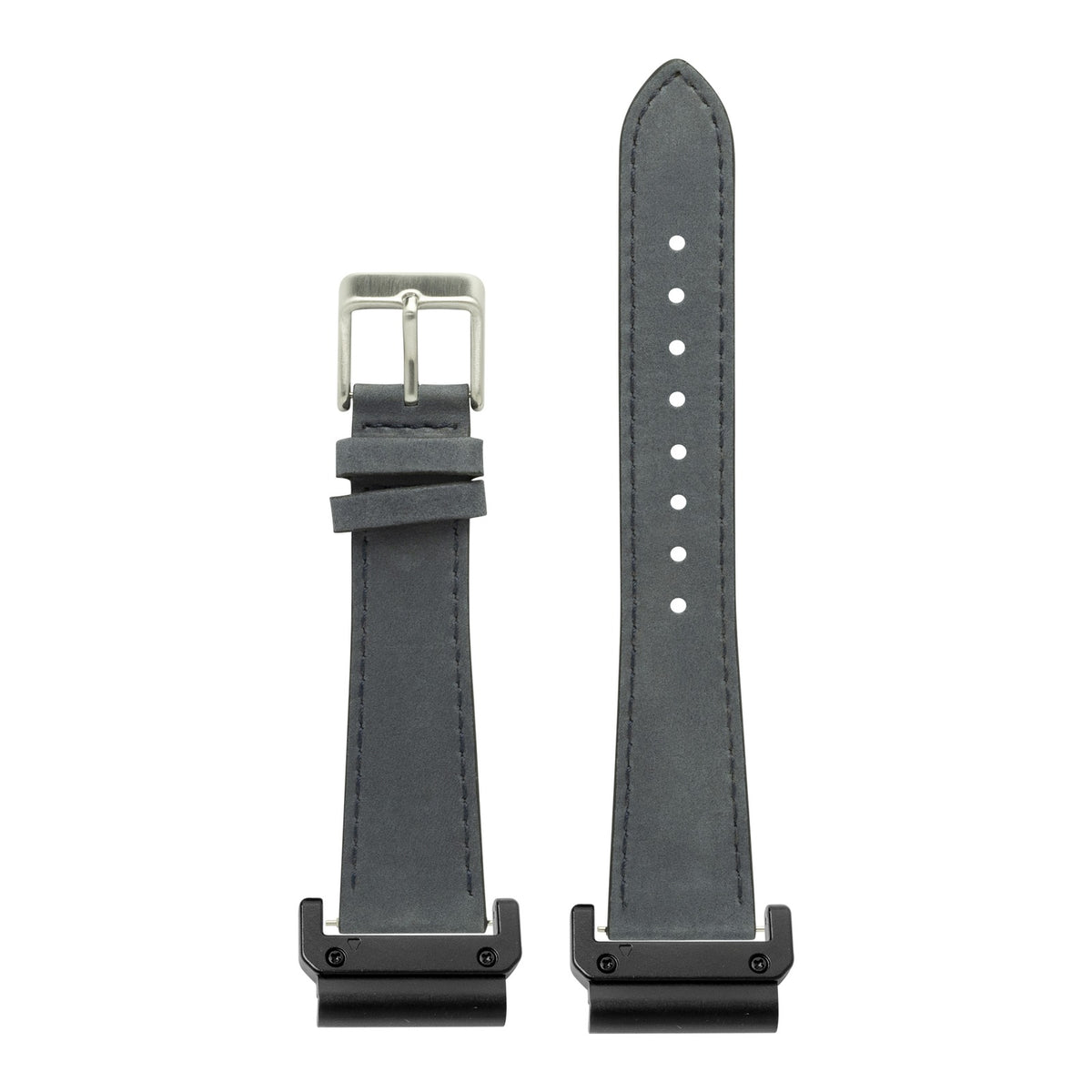 [QuickFit] Nubuck Leather - Slate Grey with Slim Military adapters (Black)