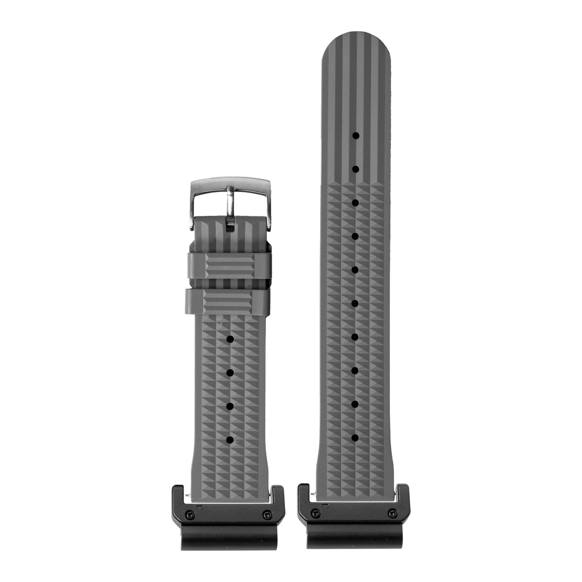 [QuickFit] King Waffle FKM Rubber - Grey with Slim Military adapters (Black)