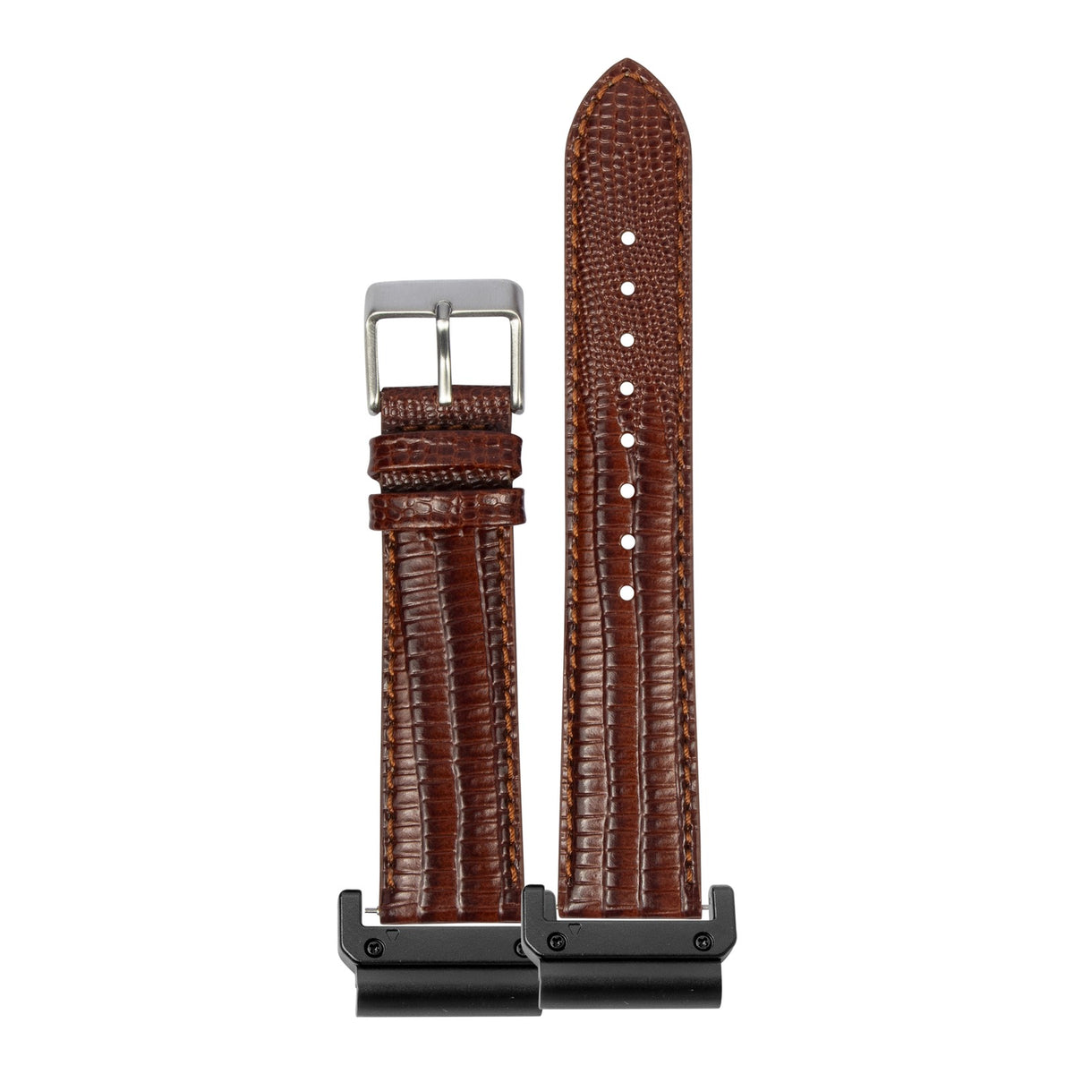 [QuickFit] Faux Lizard - Brown with Slim Military adapters (Black)