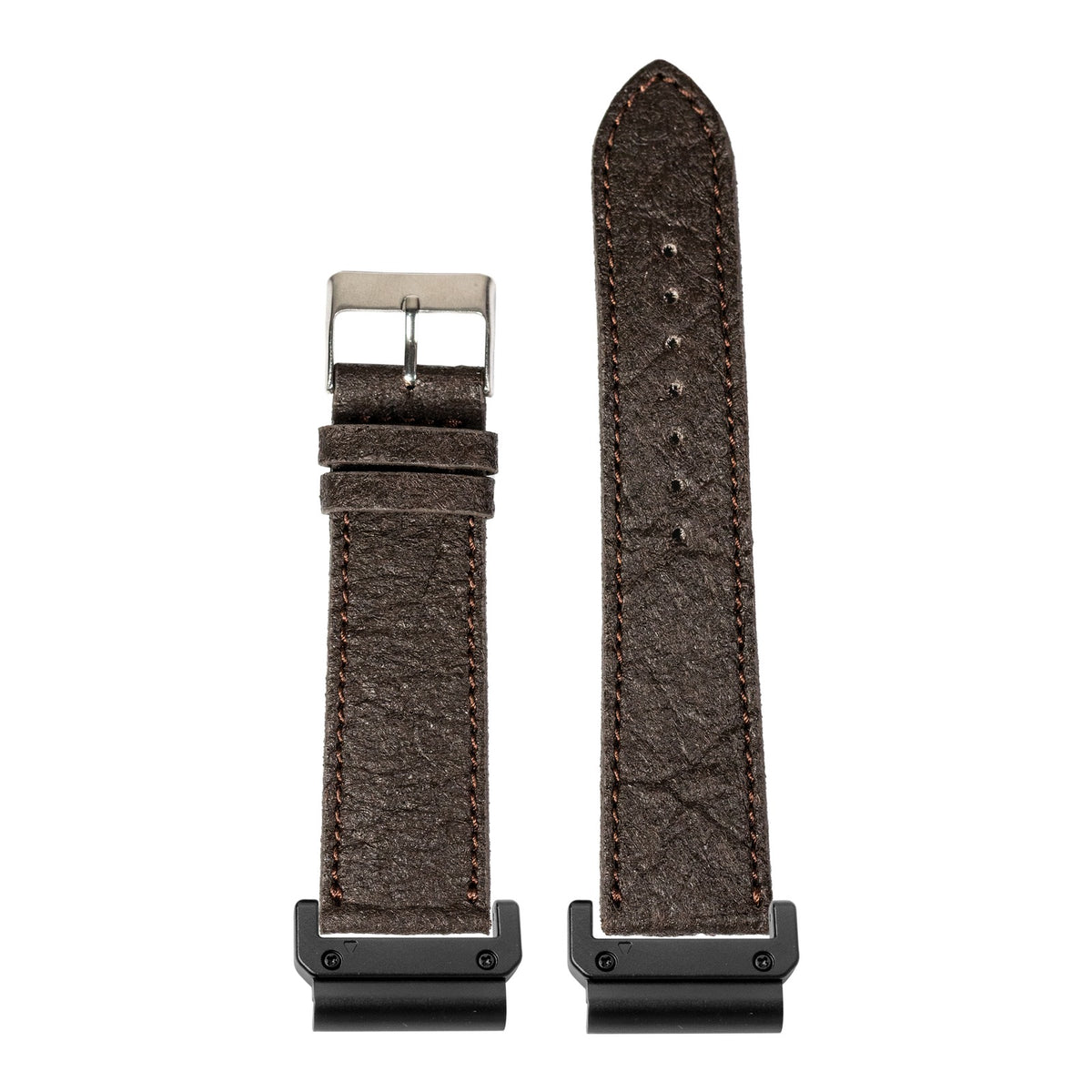 [QuickFit] Pineapple Vegan Leather - Dark Brown with Slim Military adapters (Black)