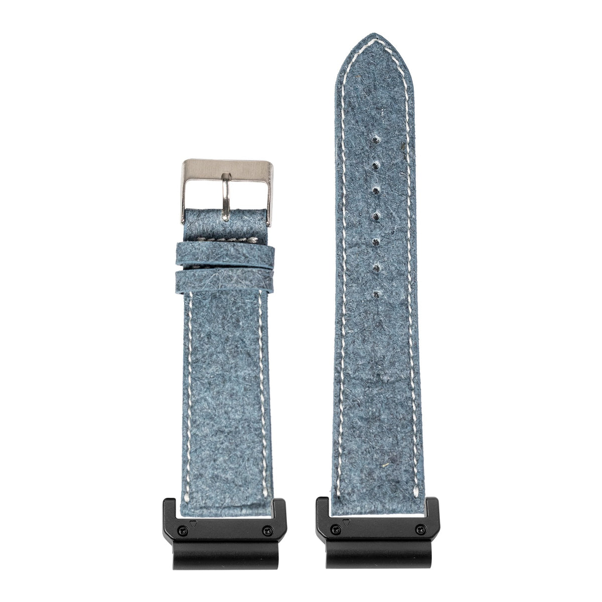 [QuickFit] Pineapple Vegan Leather - Denim Blue | White Stitching with Slim Military adapters (Black)