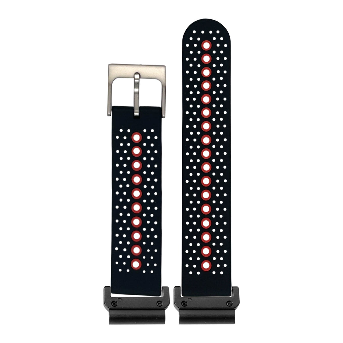 [QuickFit] Flexi Sports Silicone 2 - Black/Red with Slim Military adapters (Black)