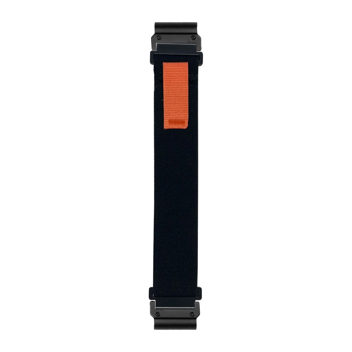 [QuickFit] Trail Loop - Black nylon watch strap with Slim Military QuickFit adapters (Black) attached, flat lay