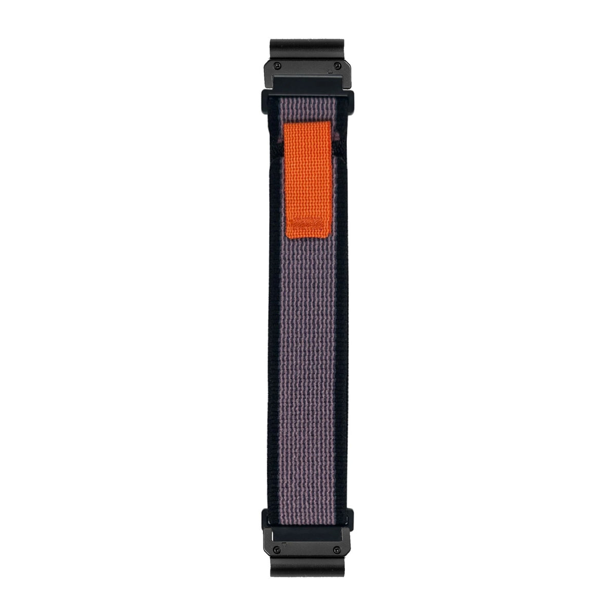 [QuickFit] Trail Loop - Pink / Black nylon watch strap with Slim Military QuickFit adapters (Black) attached, flat lay