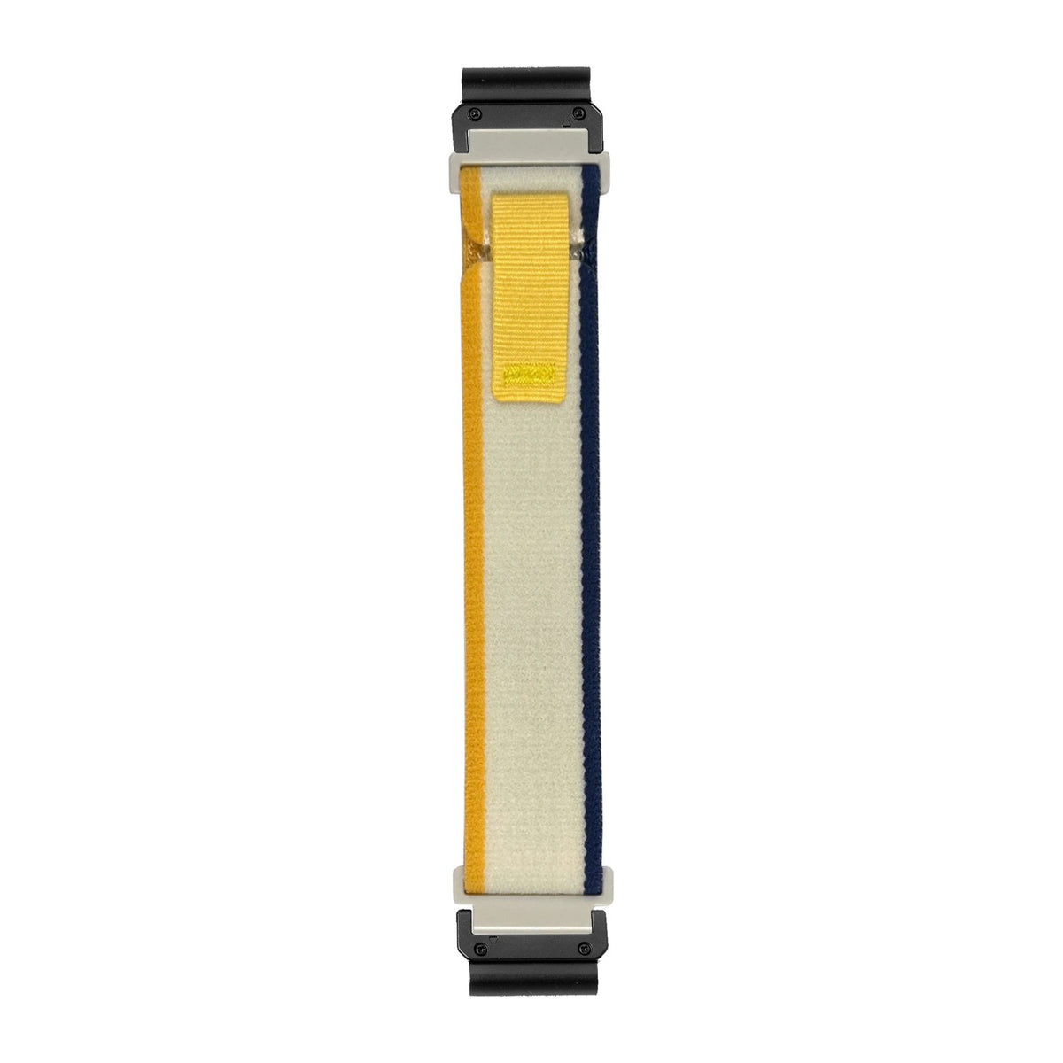 [QuickFit] Trail Loop - Sea Salt nylon watch strap with Slim Military QuickFit adapters (Black) attached, flat lay