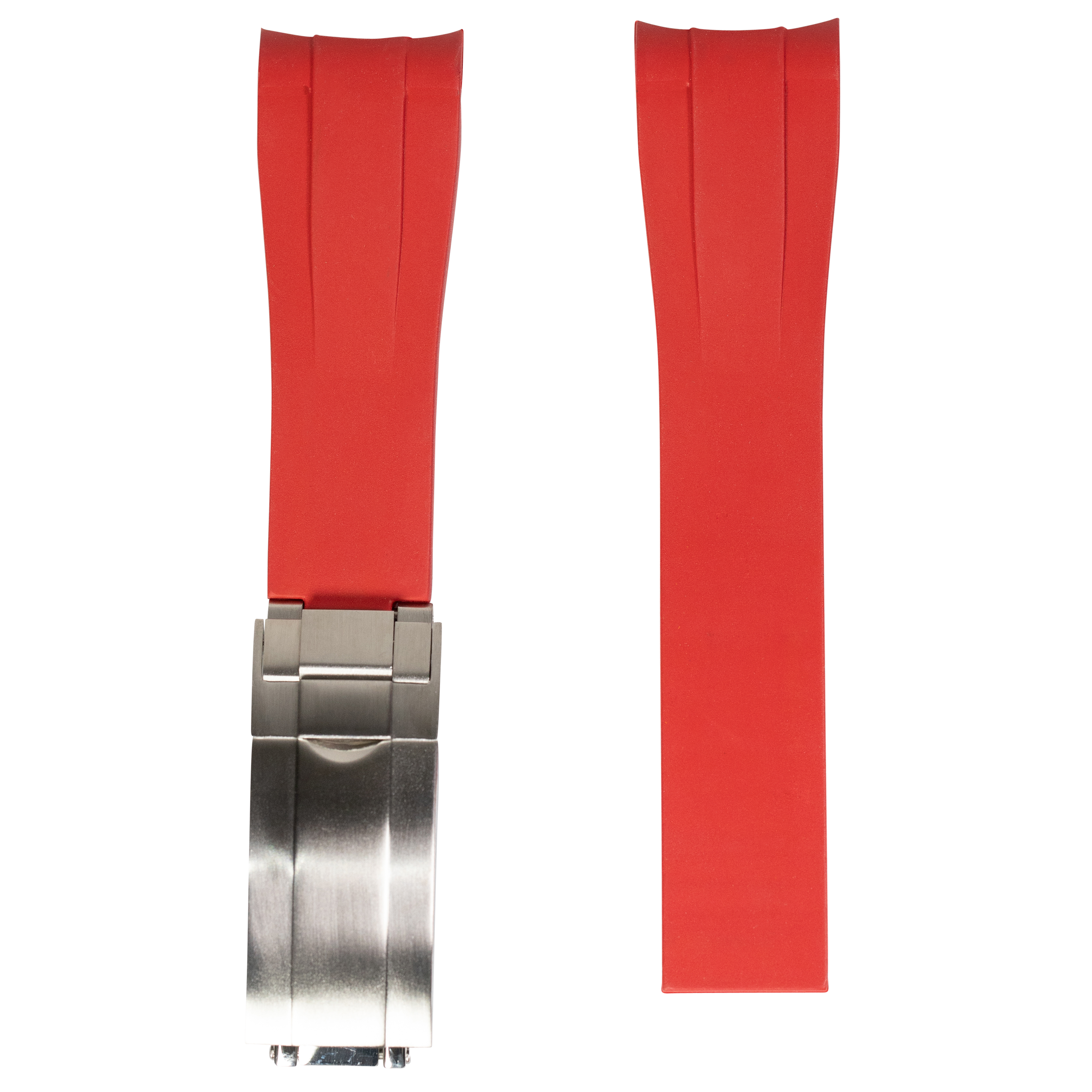 [Curved] Vulcanised Rubber with Oyster Clasp  - Red