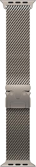 Apple Watch Titanium Milanese loop band in silver with magnetic closure clasp
