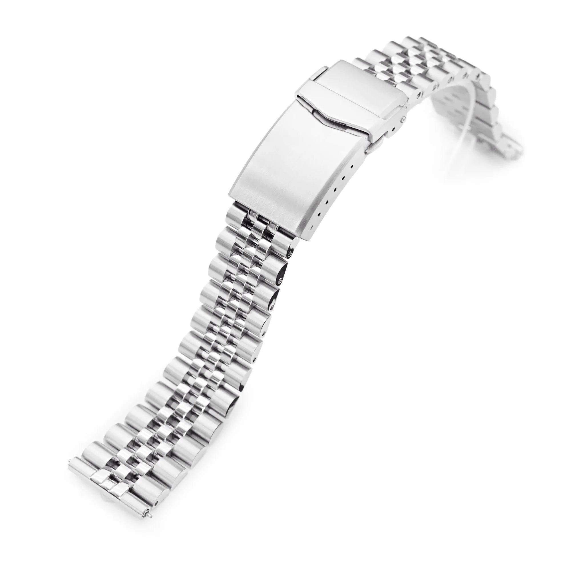 [STRAPCODE] Super-JUB II QR Watch Band Straight End Quick Release, 316L Stainless Steel Brushed V-Clasp