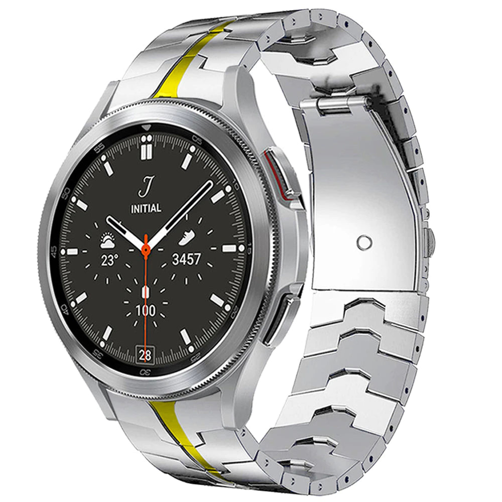 [Galaxy Watch 4, 5 & 6] Fitted Steel Bracelet - Armour - Silver/Gold