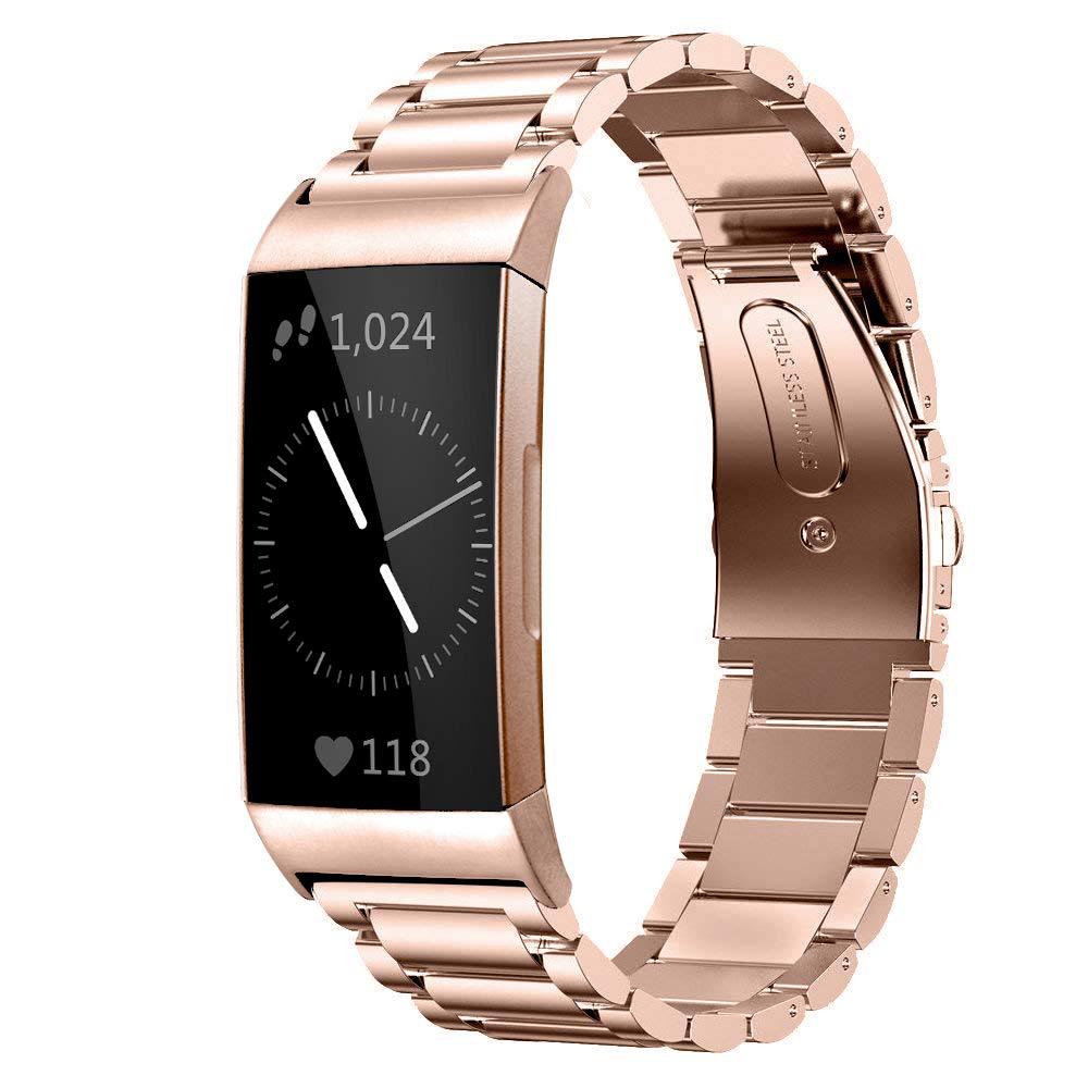 [Fitbit Charge 3 & 4] Steel Bracelet - Rose Gold