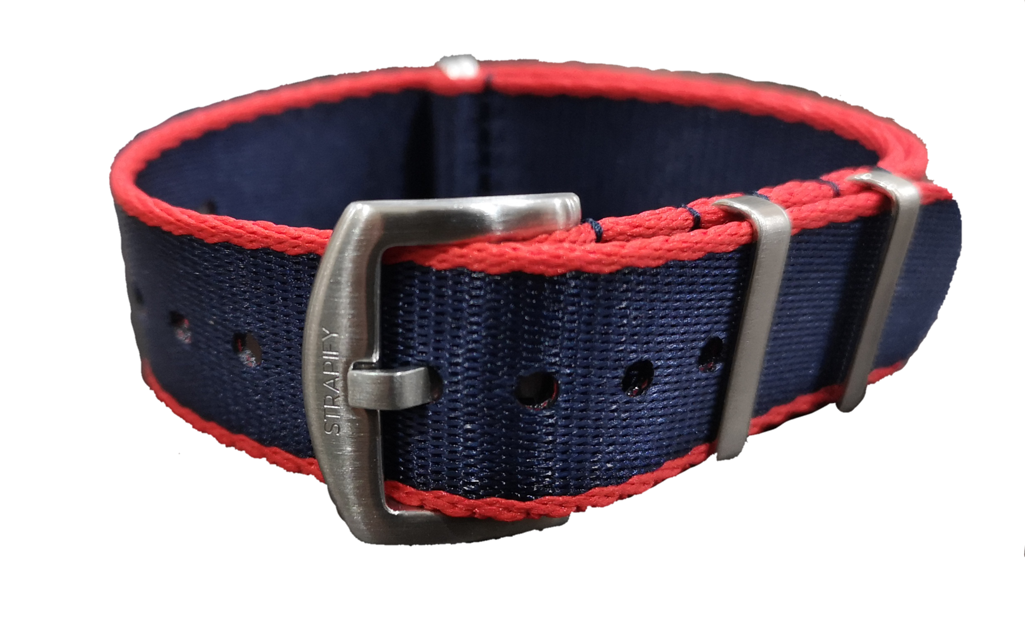 Supreme NATO - Navy Blue with Red Trim Watch Strap - Strapify