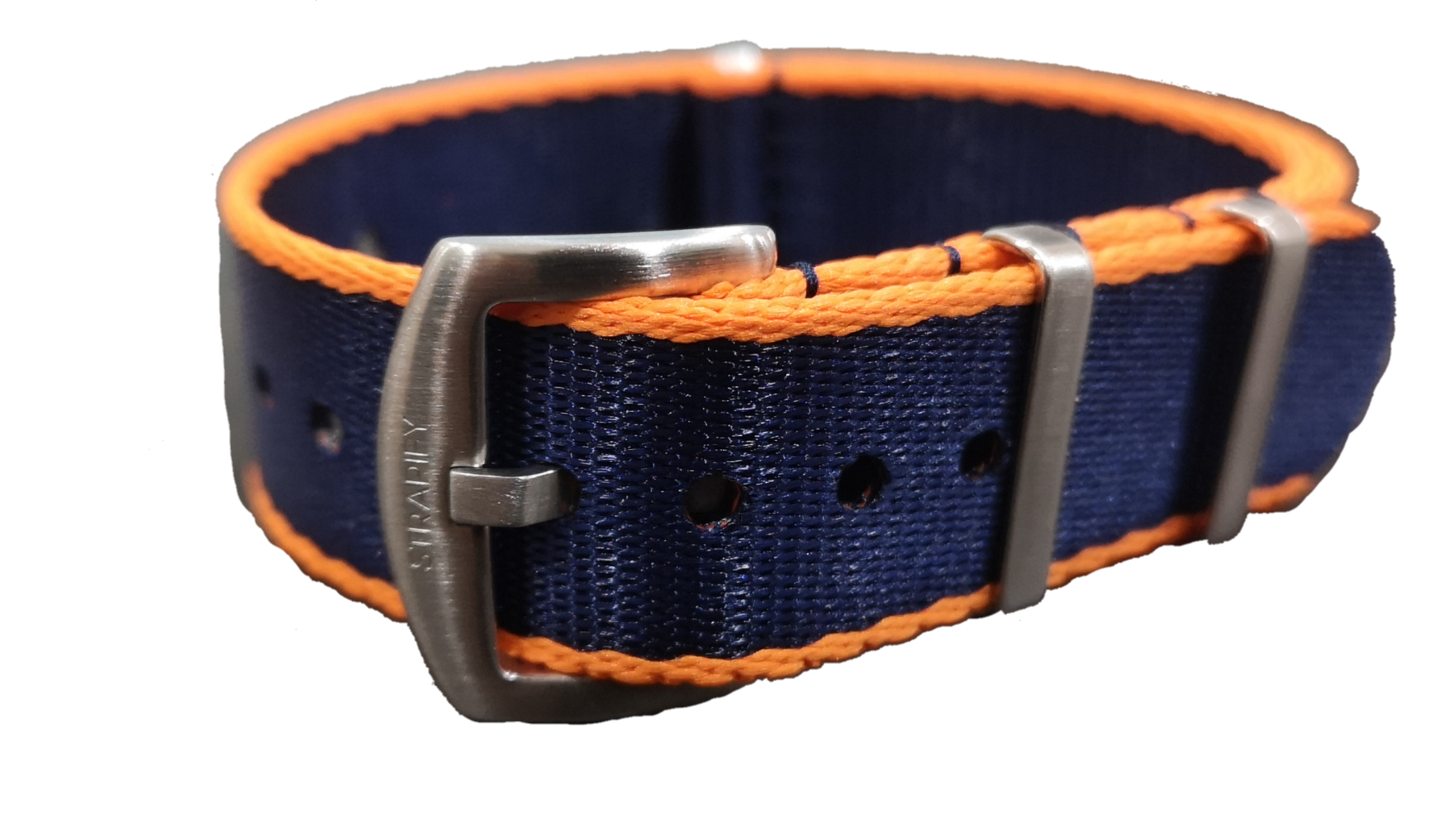 Supreme NATO - Navy Blue with Orange Trim Watch Strap - Strapify