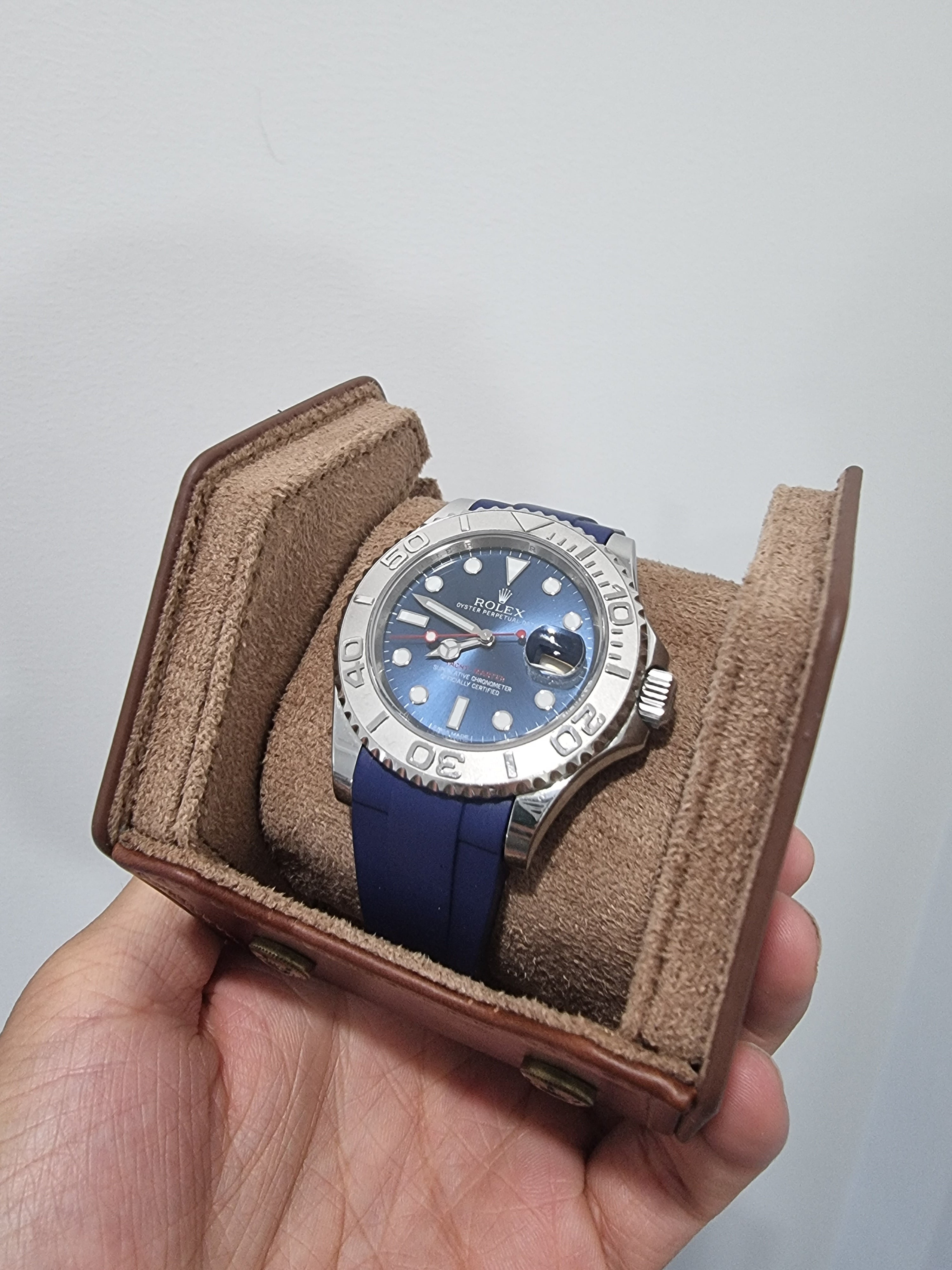 [Rolex Only] Vulcanised Rubber with Oyster Clasp  - Navy Blue