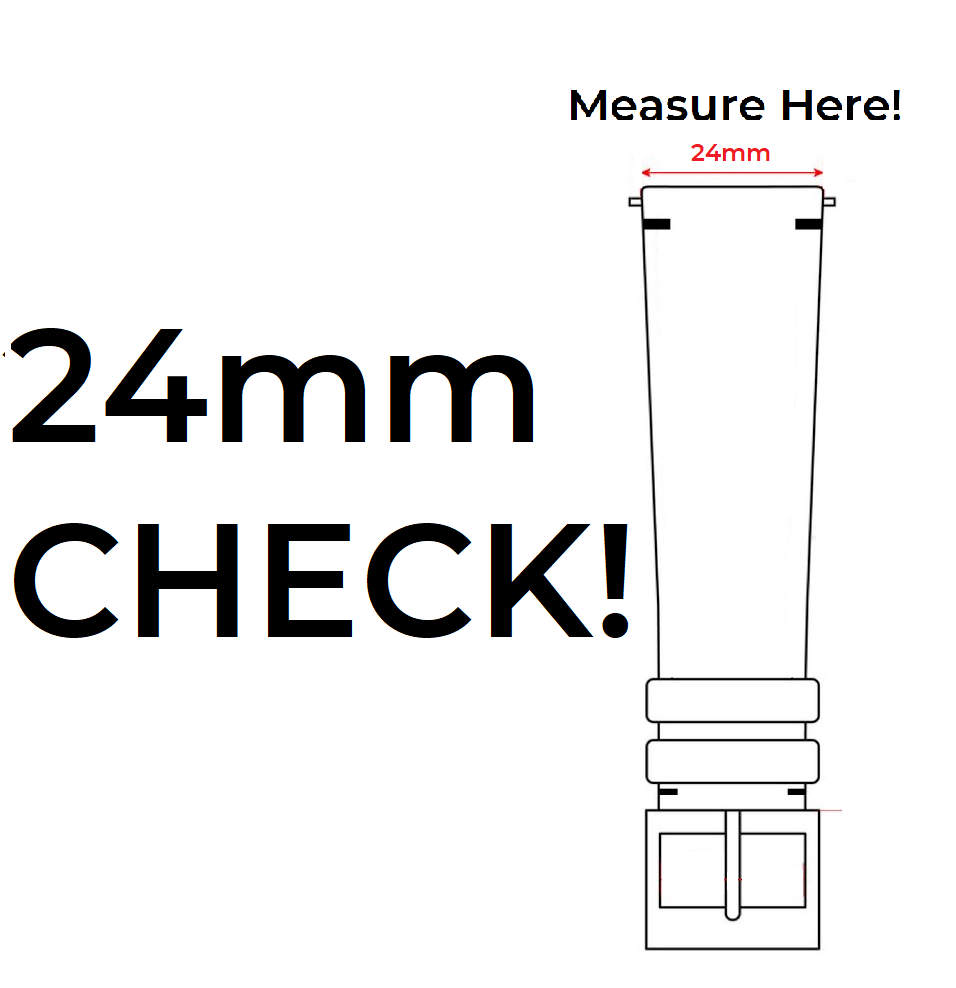 I understand 24mm is the width of the strap and not the length of the strap. The width is the part that connects to the watch.