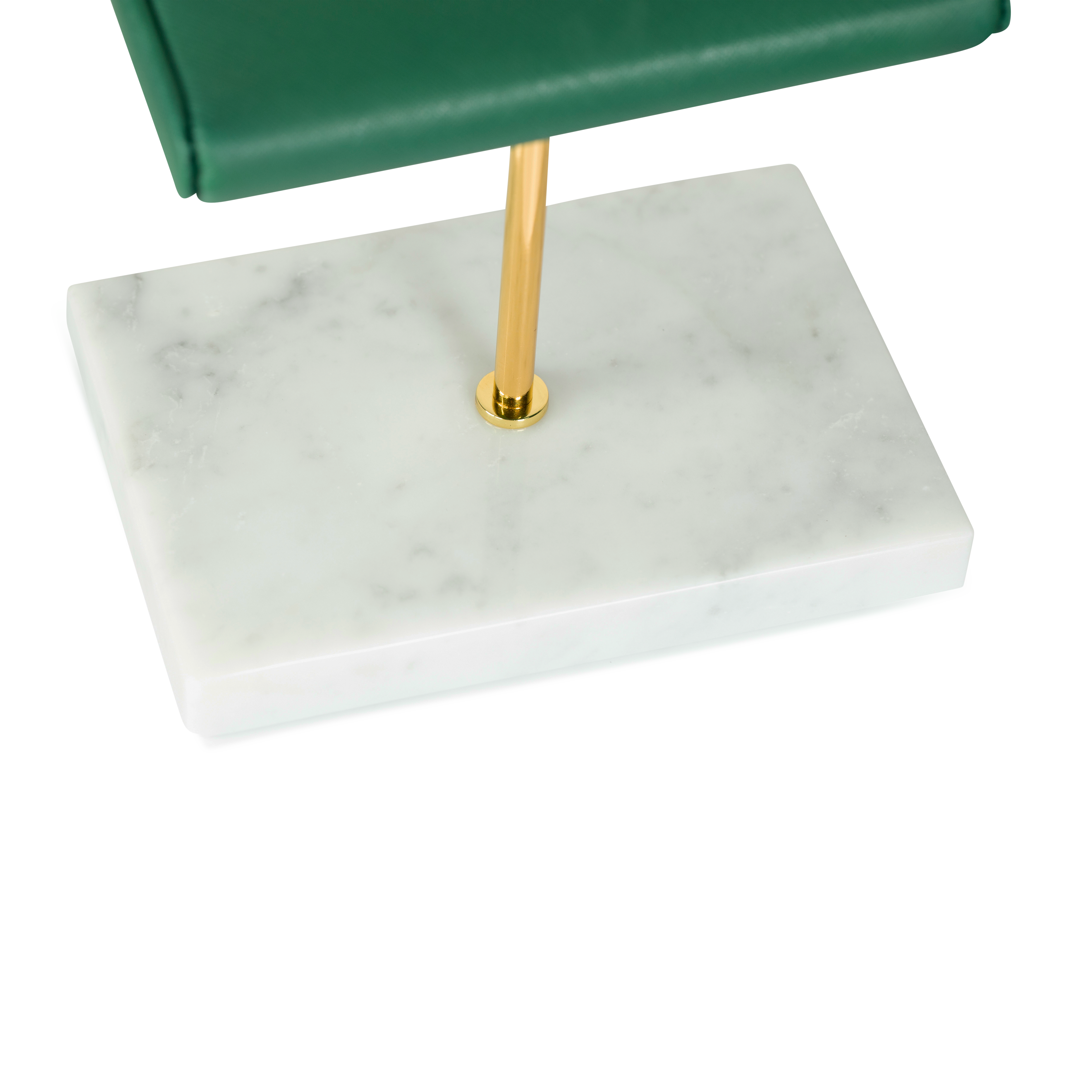 Marble Dual Watch Stand - Saffiano Green | White Marble