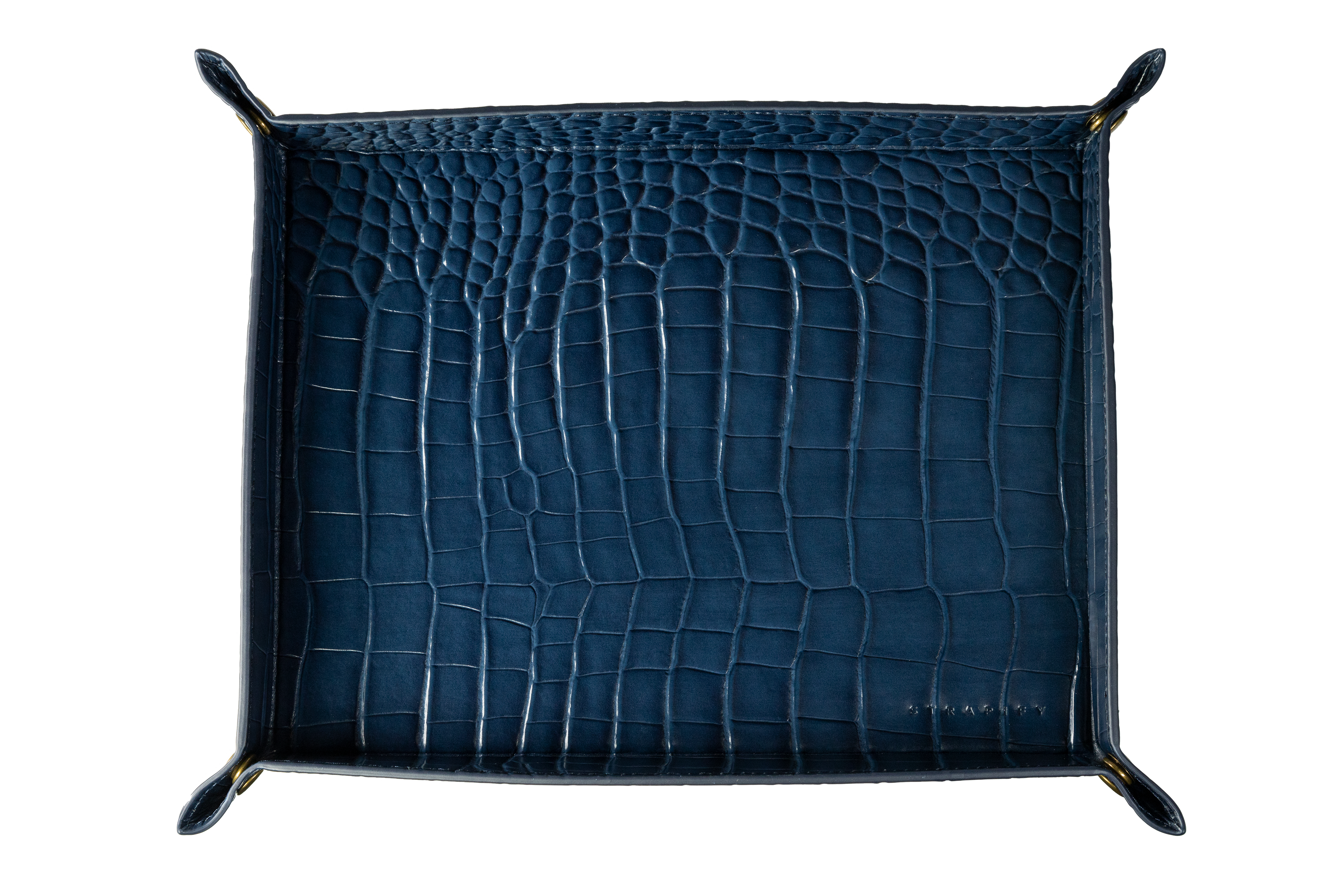 Valet Tray (Large) - Alligator - Navy Blue