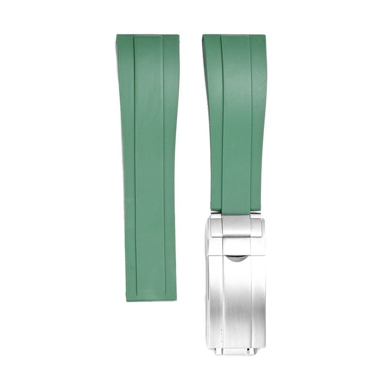Vulcanised Rubber with Oyster Clasp - Green