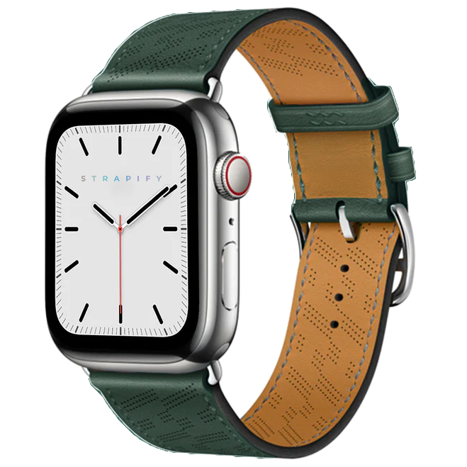 [Apple Watch] H Perforated - Single Tour - Forest Green