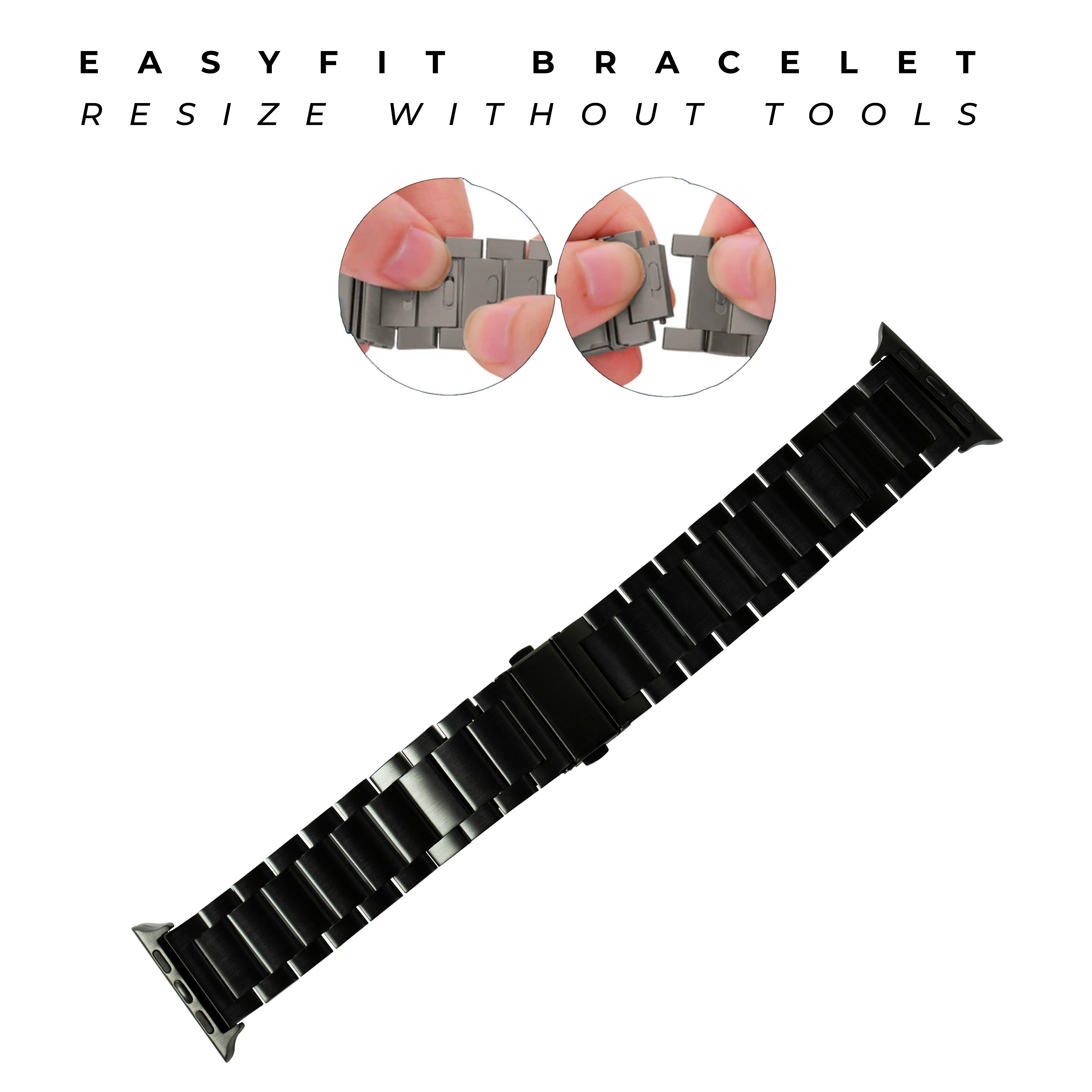 [Apple Watch] EasyFit Steel Bracelet - Black