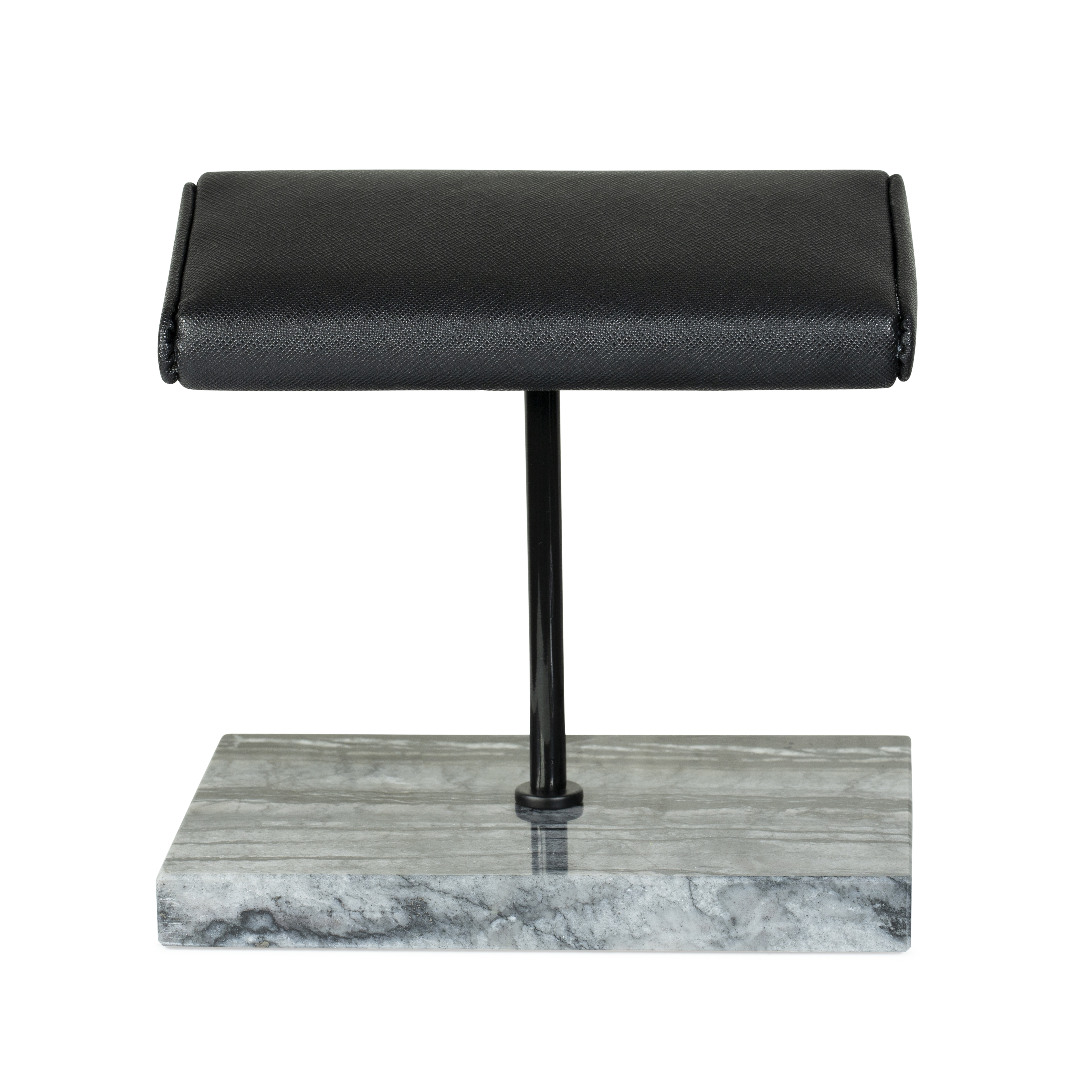 Marble Dual Watch Stand - Saffiano Black | Black Marble