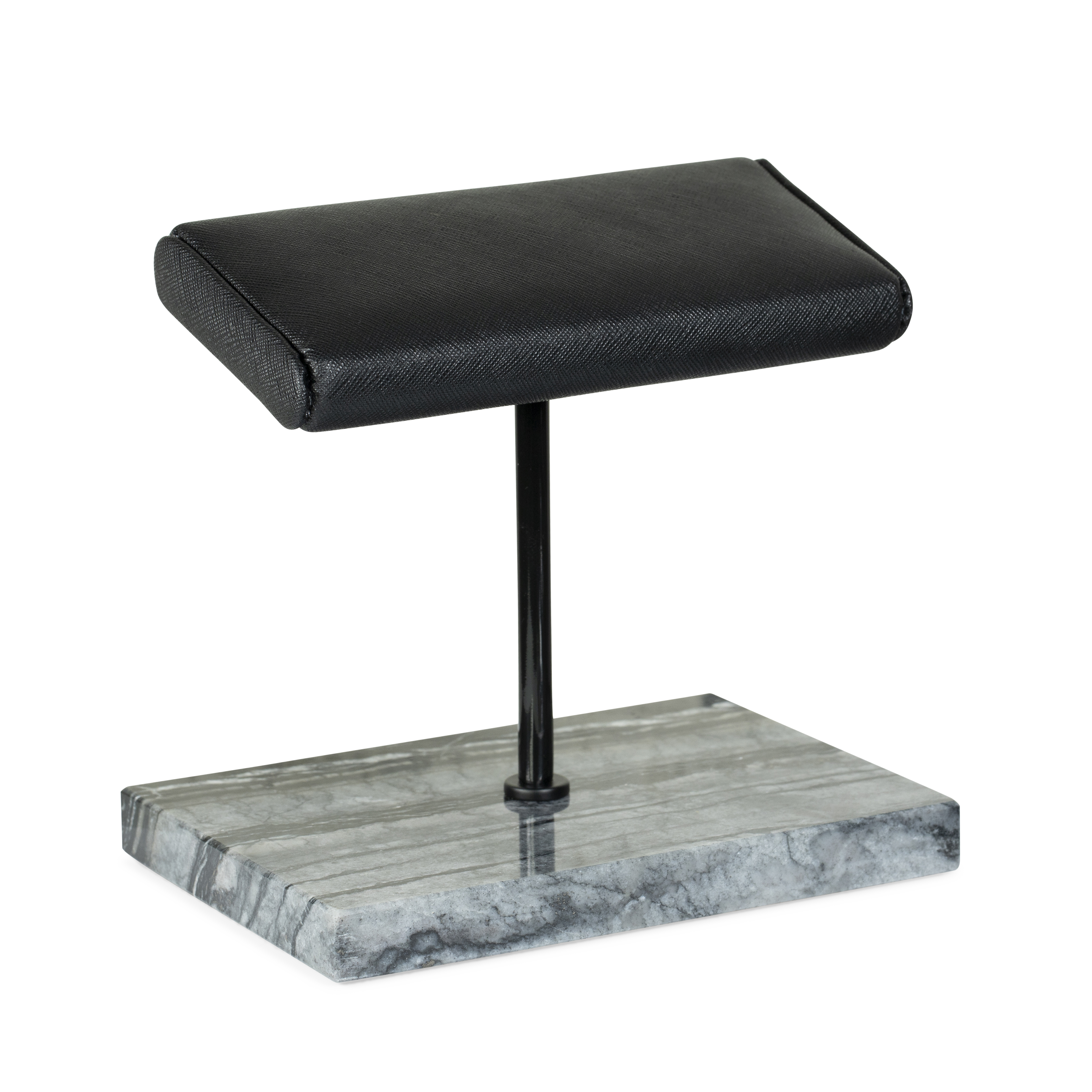 Marble Dual Watch Stand - Saffiano Black | Black Marble