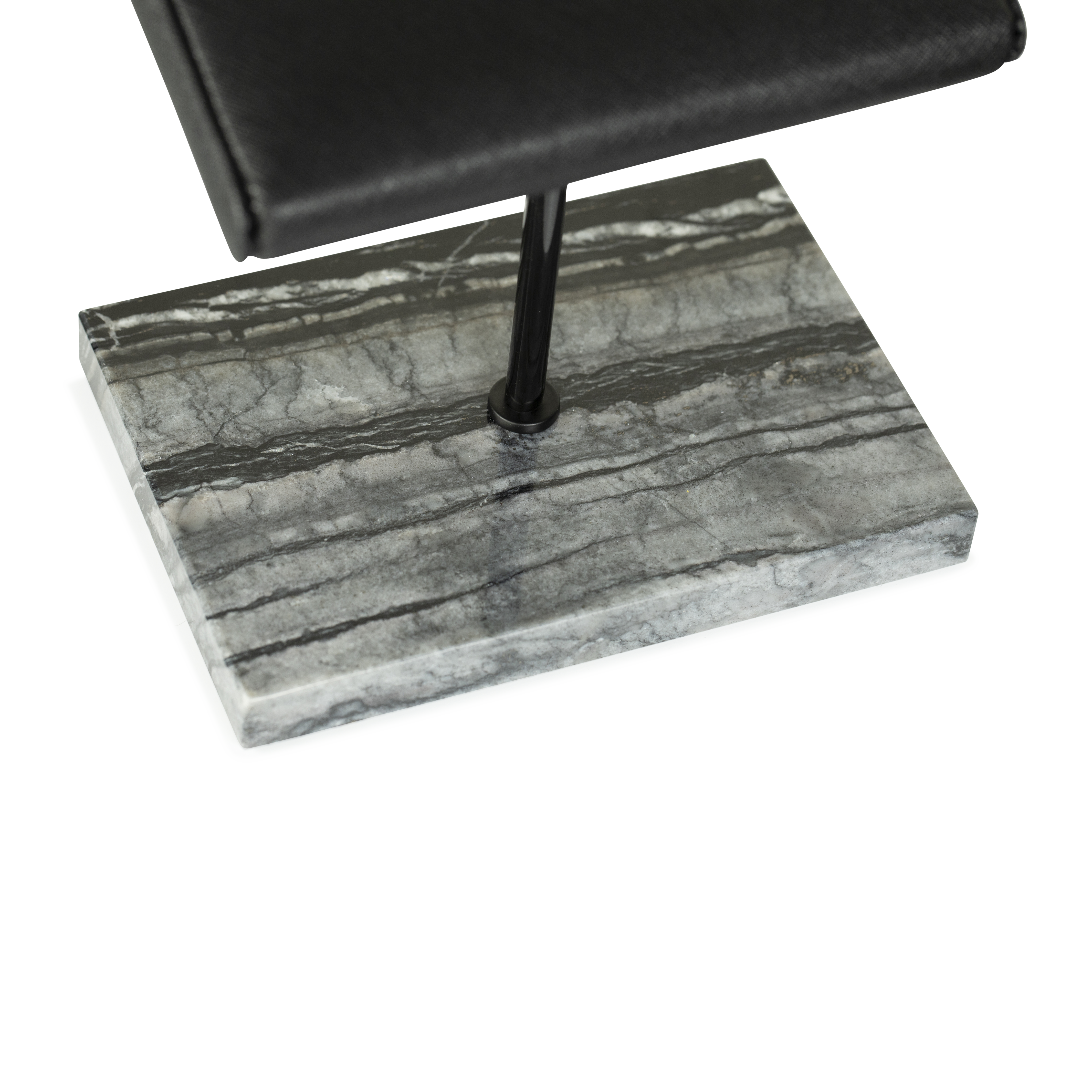 Marble Dual Watch Stand - Saffiano Black | Black Marble